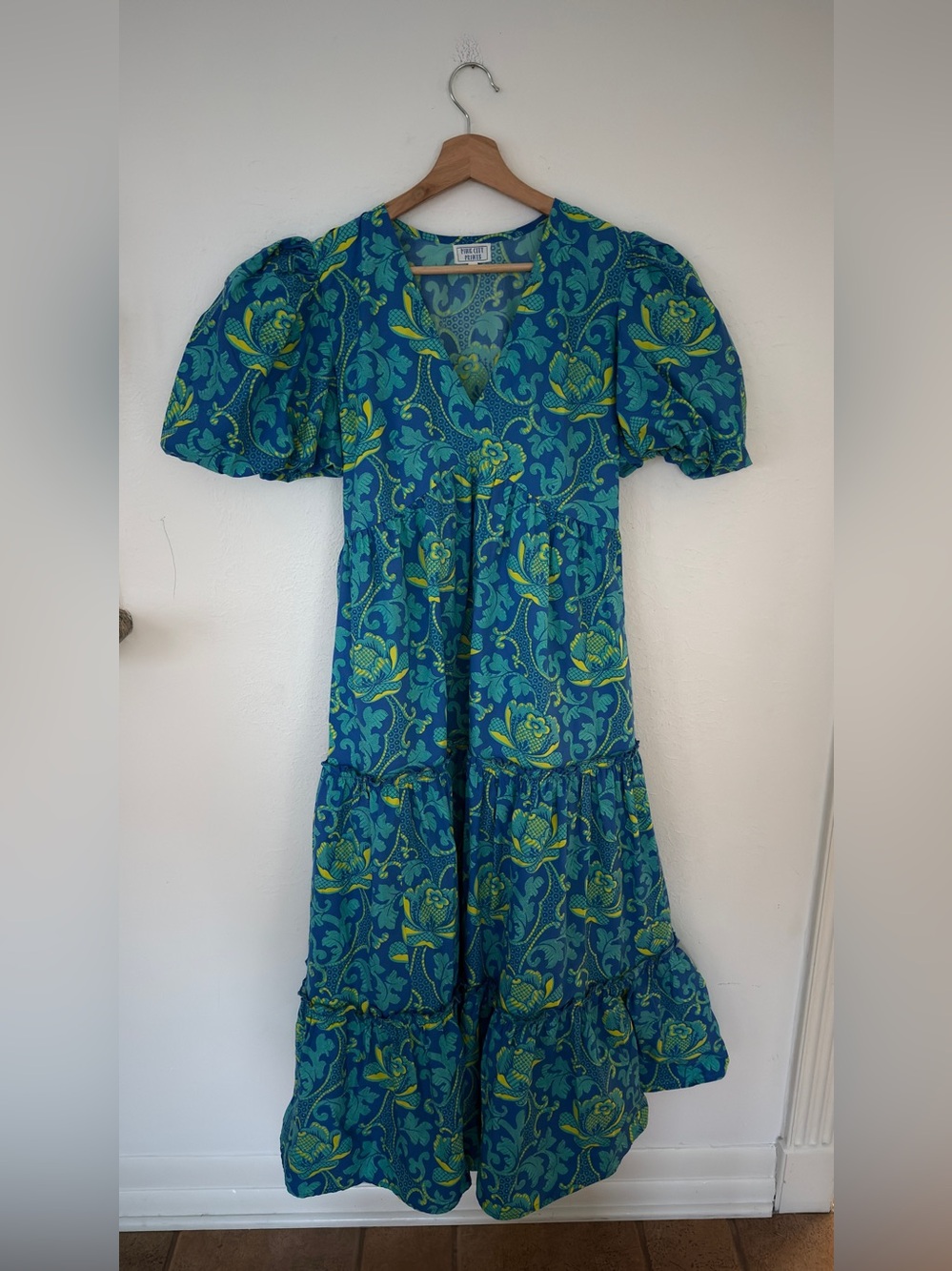 RARE Pink City Prints Floral Puff-Sleeve Joli Maxi Dress - Picture 4 of 9